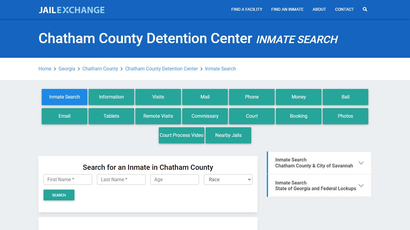 Chatham County Detention Center Inmate Search - Jail Exchange