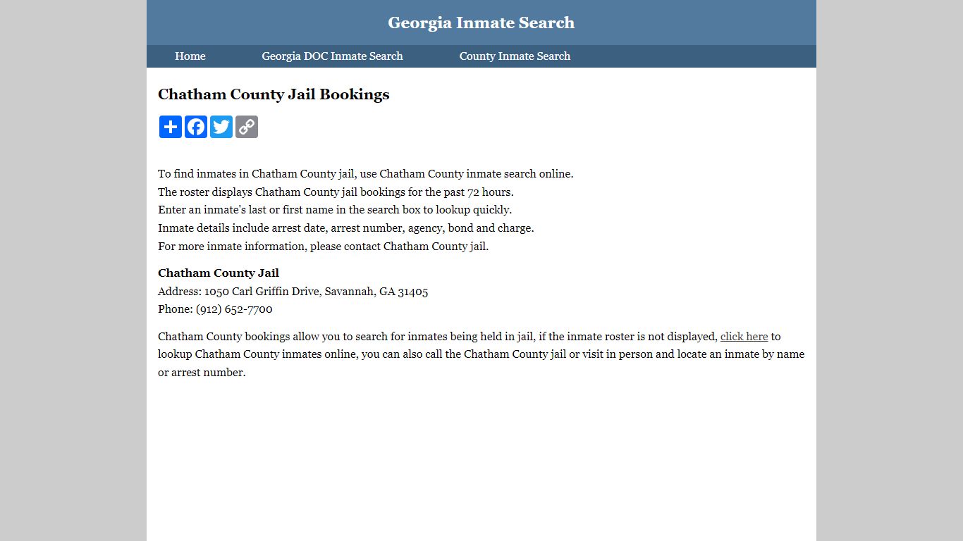 Chatham County Jail Bookings